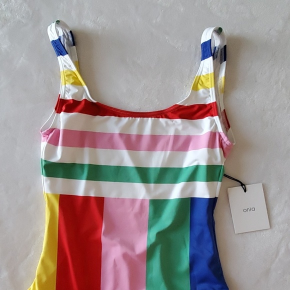Onia !NWT! One Piece Striped Bathing Suit Size M - Picture 2 of 5